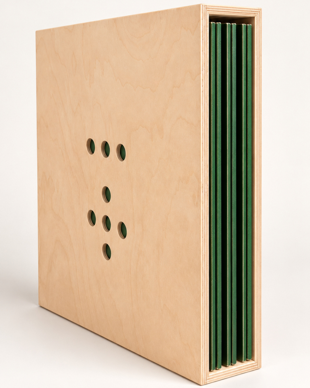 Wooden box set, side view